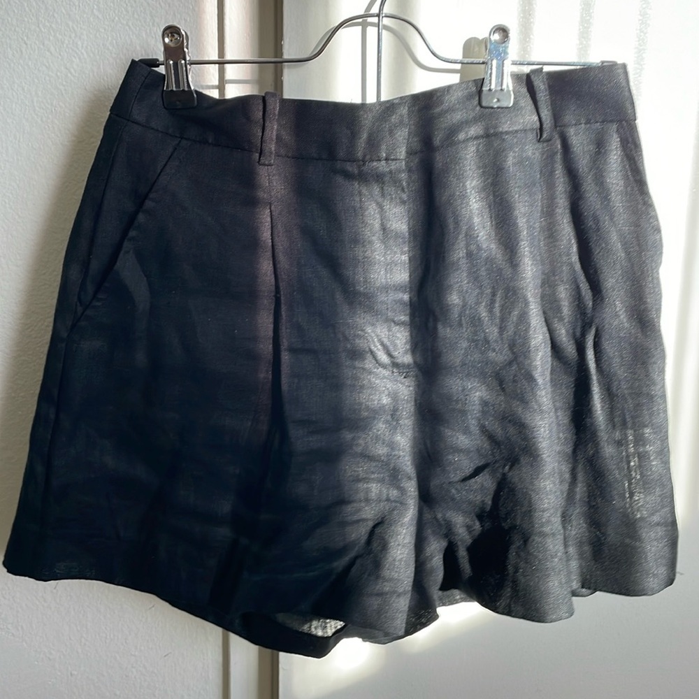 Zara black linen shorts